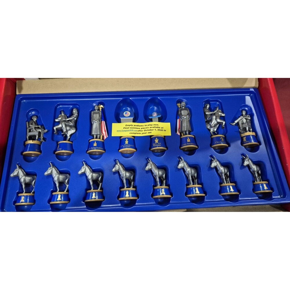 New BulbHead 2020 Battle For The White House Chess Set Democrat Ginsberg Obama